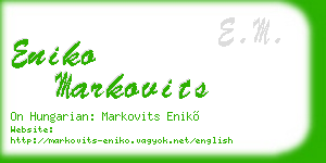 eniko markovits business card