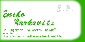 eniko markovits business card